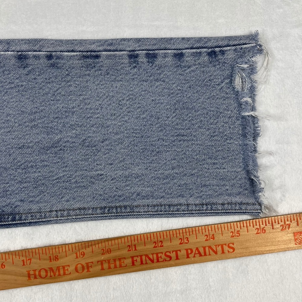 Agolde Riley High Rise‎ Straight Crop Jeans Light Indigo Raw Hem Women's 27x26 - Picture 12 of 14